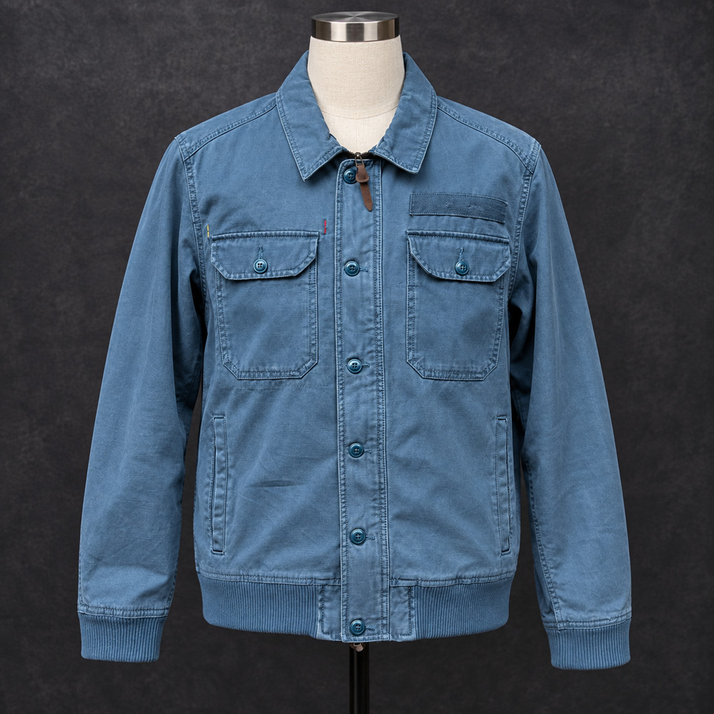 Koto Mens Blue Military Utility Work Jacket Bomber Size Medium
